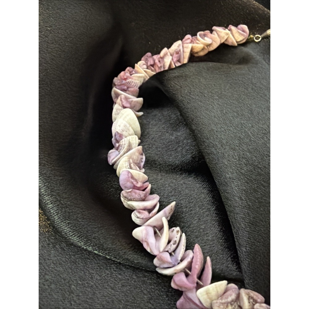 Vintage Purple Pastel Chip Seashell Choker Necklace 1980s 1990s - Picture 4 of 6